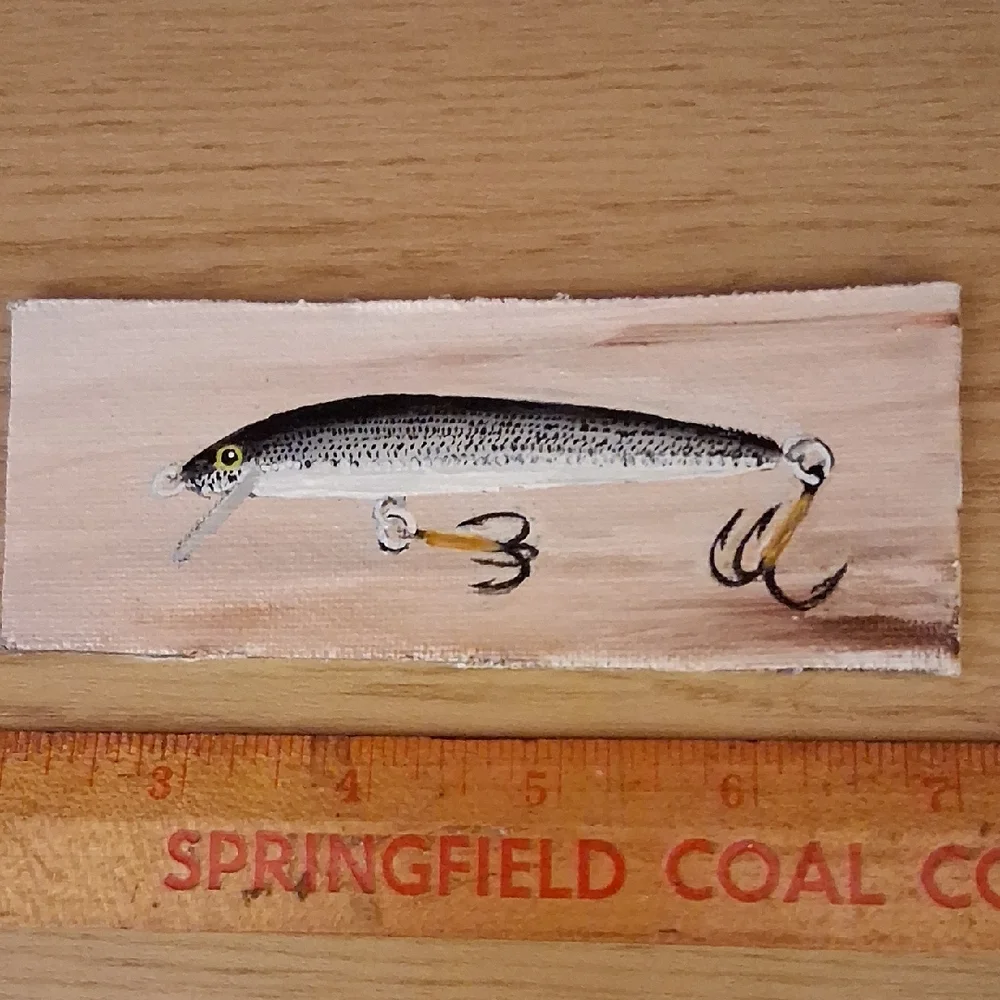 Hand Crafted Rustic Fishing Lure Painting